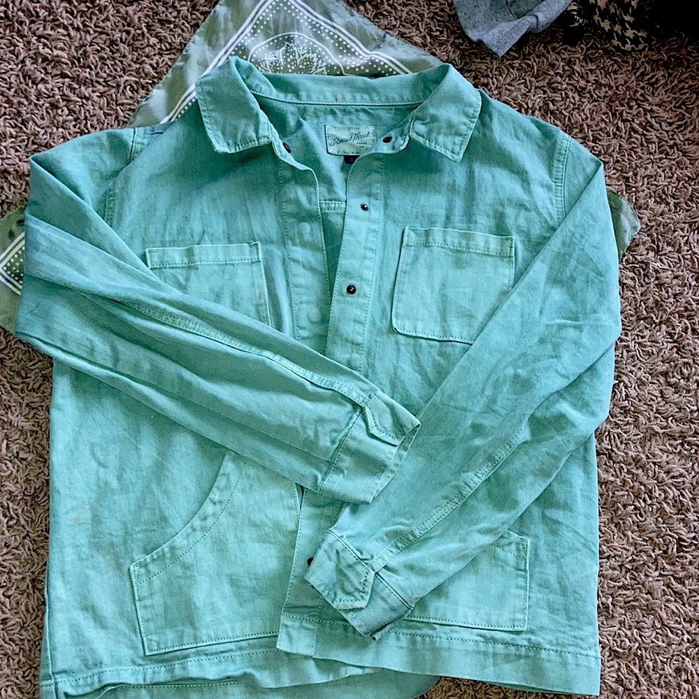PacSun. Large, Green-Blue Demin Jacket.